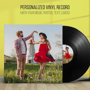 Custom Vinyl Record, 12 inch. Vinyl Record  included: Your Mixtape, Black Record, Cover & Stickers, Mixtape, Fast Production and Shipped