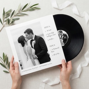 Custom Wedding Mixtape Vinyl Record: Personalized Photo Cover, 12-Inch