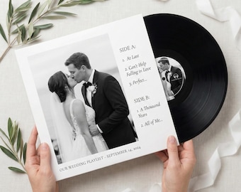 Custom Wedding Mixtape Vinyl Record: Personalized Photo Cover, 12-Inch
