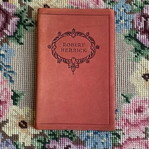 Poems by Robert Herrick | small illustrated poetry book bound in brown suede c1910