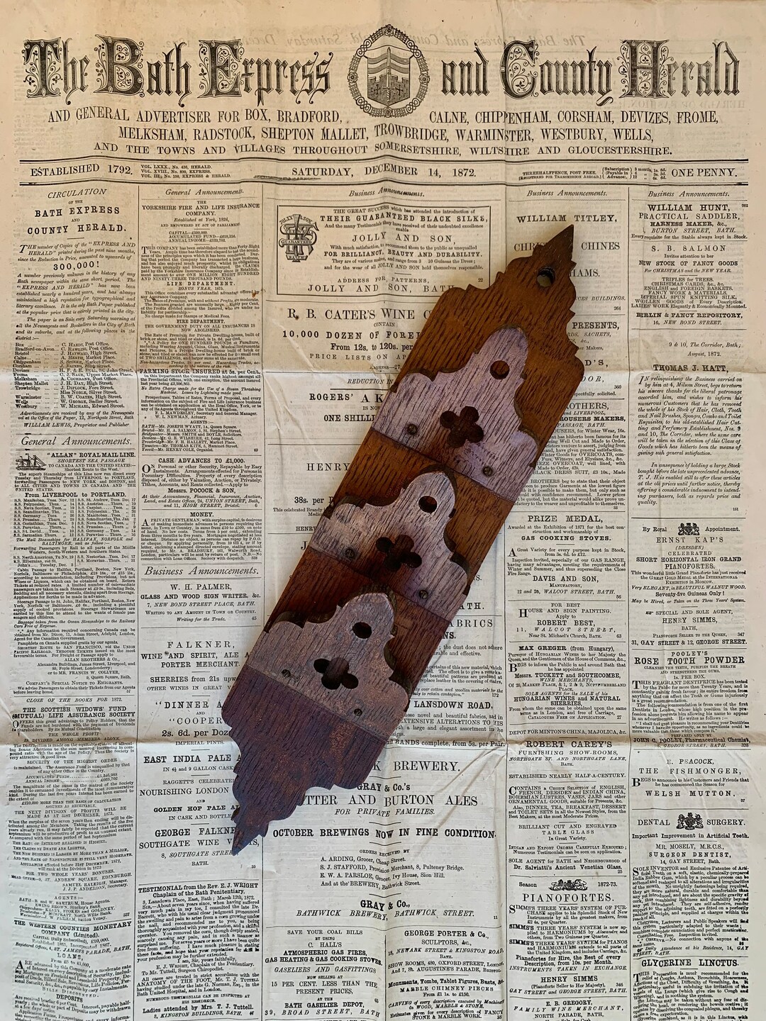 Antique Victorian Oak Wall Hanging Letter Rack Etsy