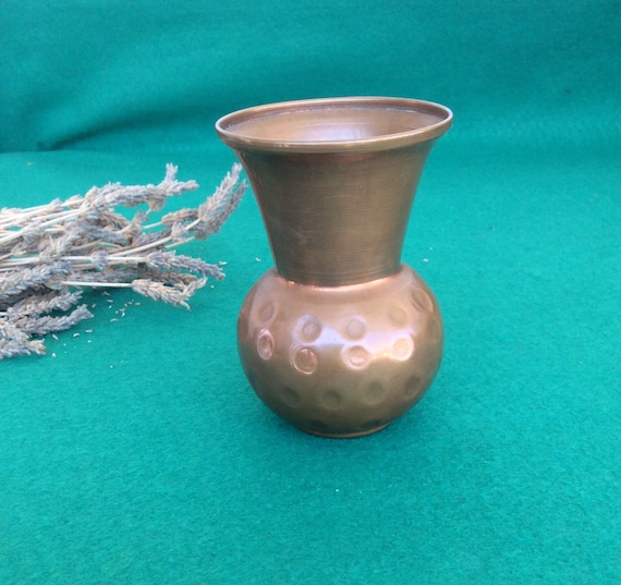 Old Copper Vase Hammered Copper Vase Vintage Metal Urn Etsy