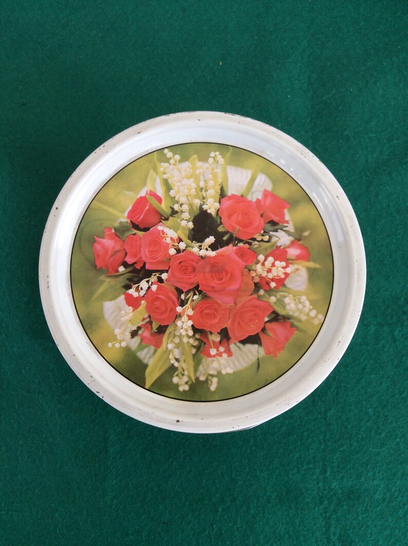 Papadopoulos Biscuits Tin Box Rare Buttons Lot of Vintage Buttons in a Collectible Tin Old Greek Biscuit Tin Box Floral Tin Box