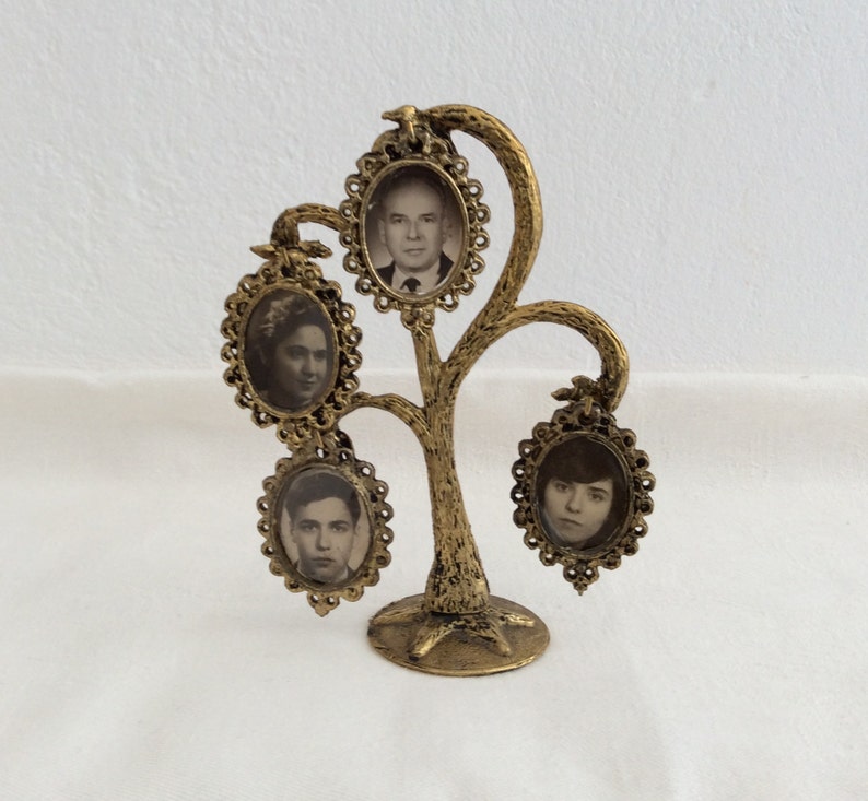 Retro Home Decor Vintage Photo Frame Vintage Brass Family Tree Photo Frame Wedding Gift Early 70/'s