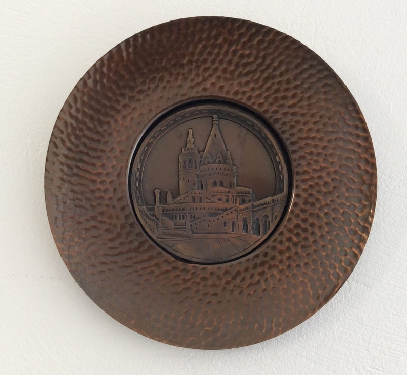 Vintage Copper Wall Plate Old Hammered Plate Decorative Etsy
