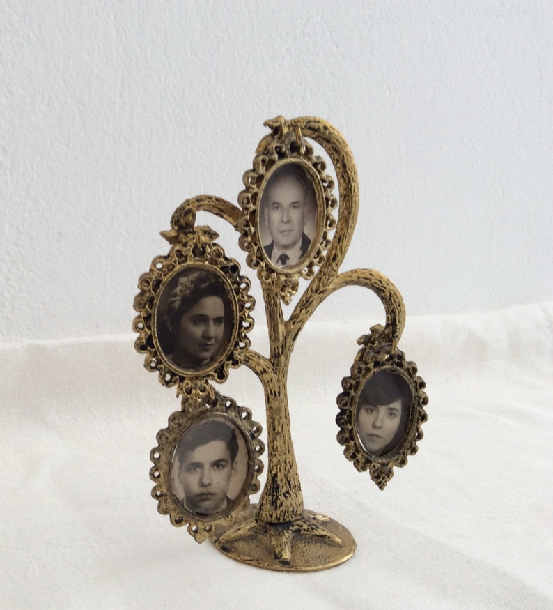 Retro Home Decor Vintage Photo Frame Vintage Brass Family Tree Photo Frame Wedding Gift Early 70/'s