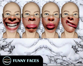 Funny Face Mask Etsy