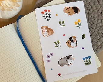 Guinea Pig decorative sticker for scrapbook sticker guinea pig sticker set for notebook sticker guinea pig gift for guinea pig lover sticker