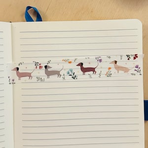 Cute Washi Tape for journal, washi tape dachshund, washi tape decorative, for bullet journal, dog washi tape for notebook gift for dog lover