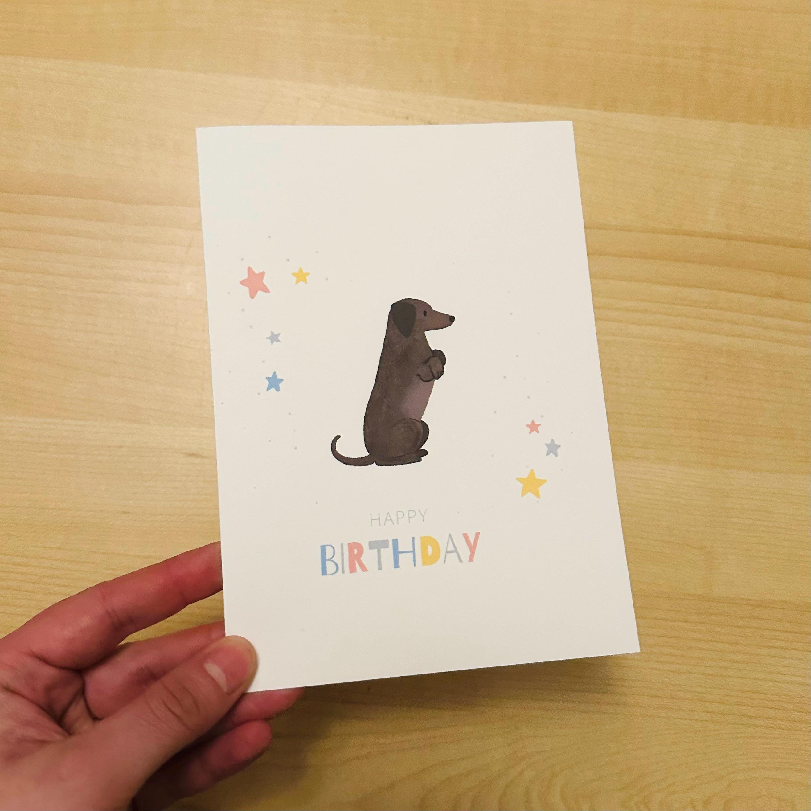 Funny Dachshund Birthday Card for Wiener Dog Lovers, Cute Doxie ...