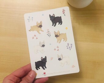 French bulldog sticker, Dog sticker for journal sticker set frenchie, bullet journal sticker dog sticker cute, for bulldog lover book