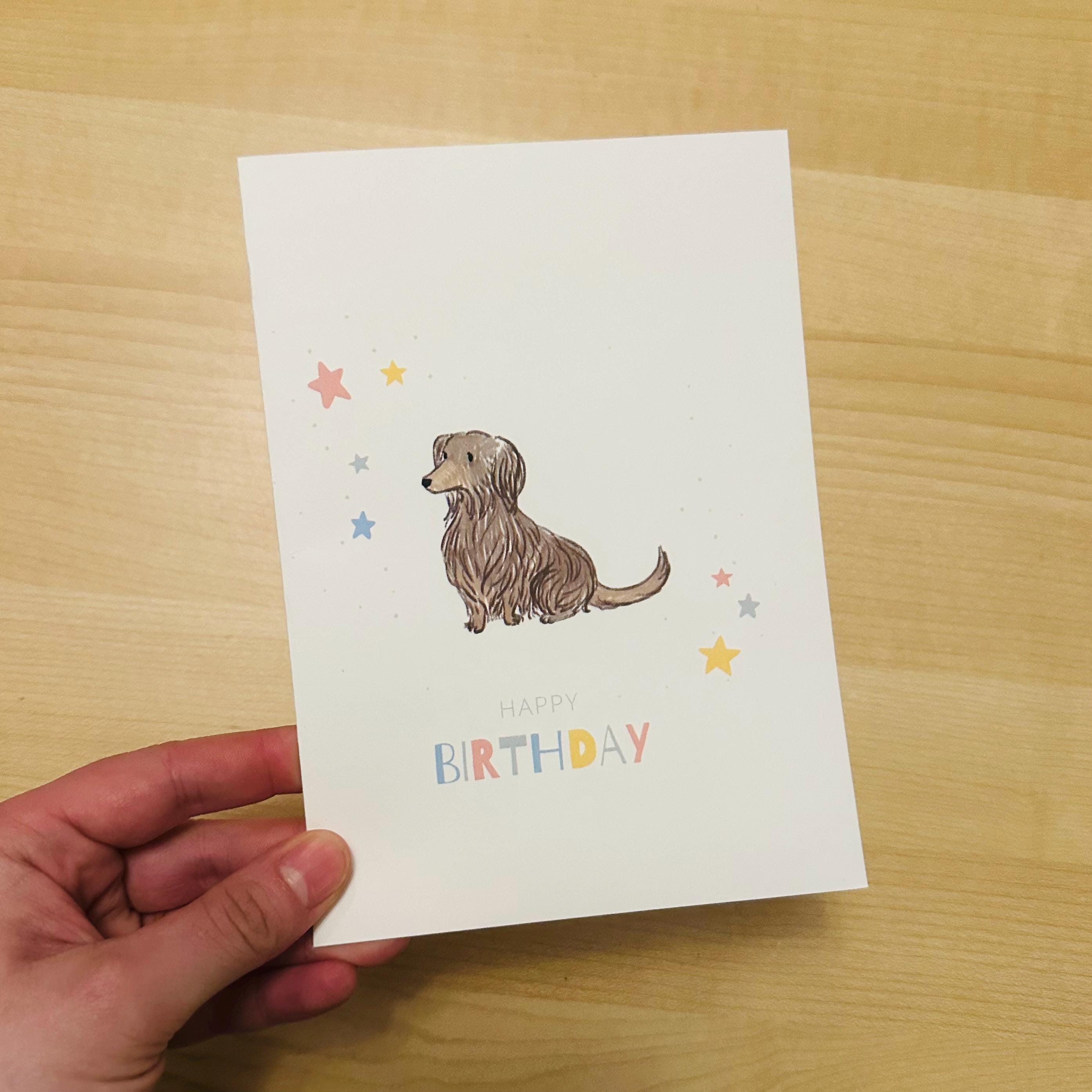 Funny Dachshund Birthday Card for Wiener Dog Lovers, Cute Doxie ...