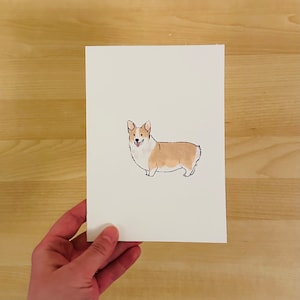 Corgi cards pack, greeting card, corgi, birthday, card greeting corgi,  card, birthday postcard corgi, art print, minimalist dog art, white