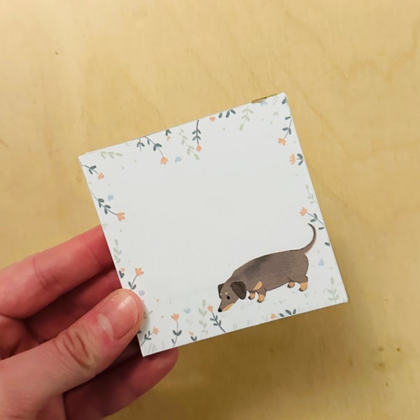Notepad dachshund, memo pad, to do list notepad dachshund design, handmade notepad