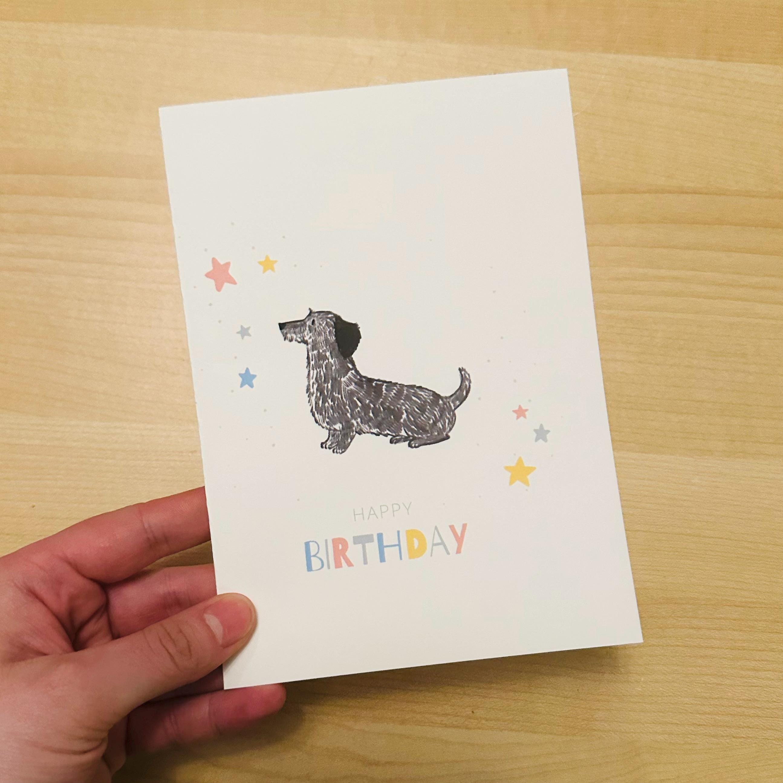 Funny Dachshund Birthday Card for Wiener Dog Lovers, Cute Doxie ...