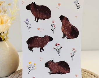 Capybara sticker, sticker for journal sticker set capybara, bullet journal sticker capybara sticker cute, for capybara lover