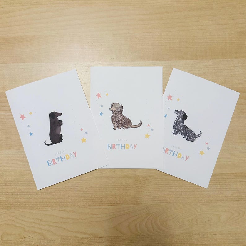 Funny Dachshund Birthday Card for Wiener Dog Lovers, Cute Doxie ...