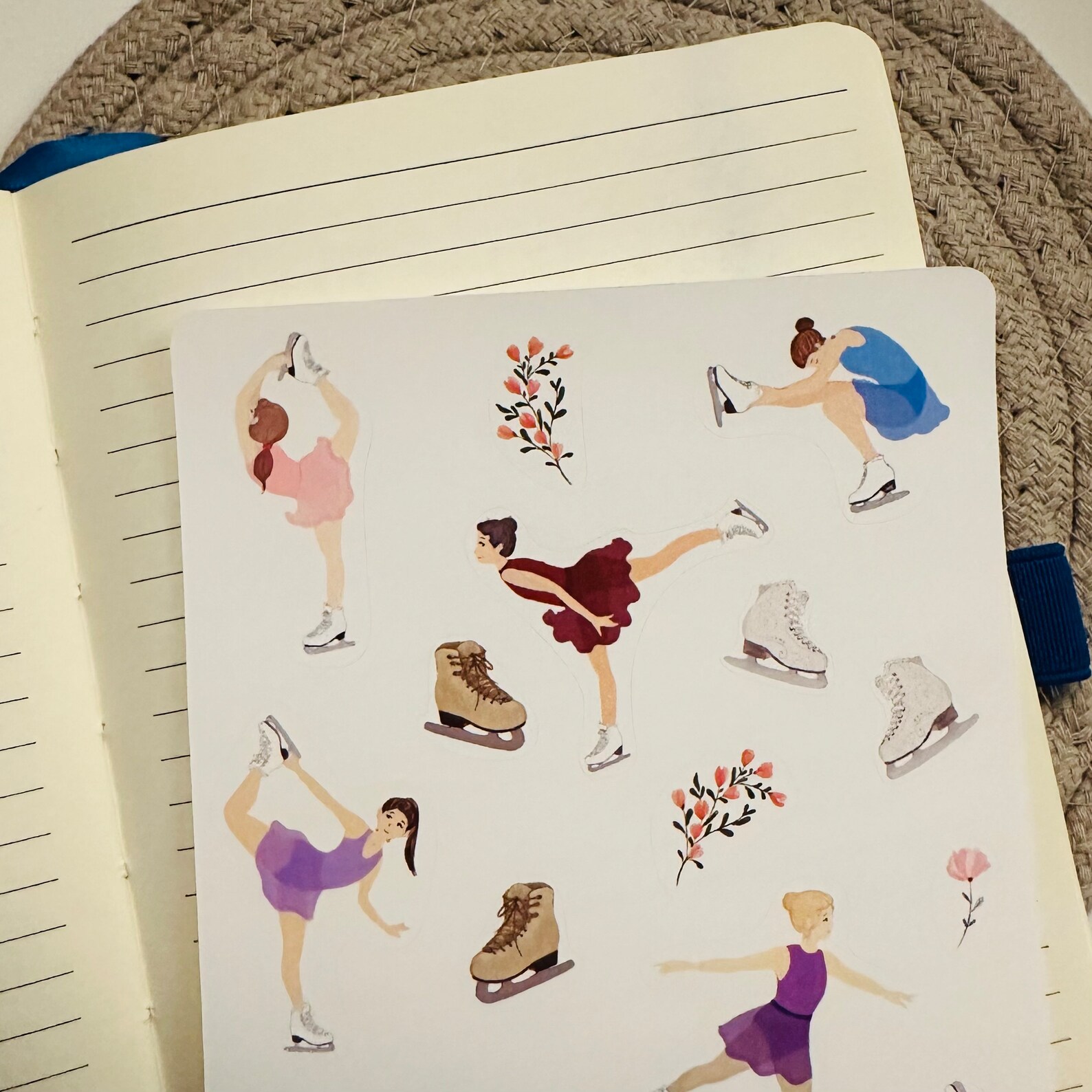 Ice Skater Sticker, Skater Sticker for Journal Sticker Set , Bullet ...