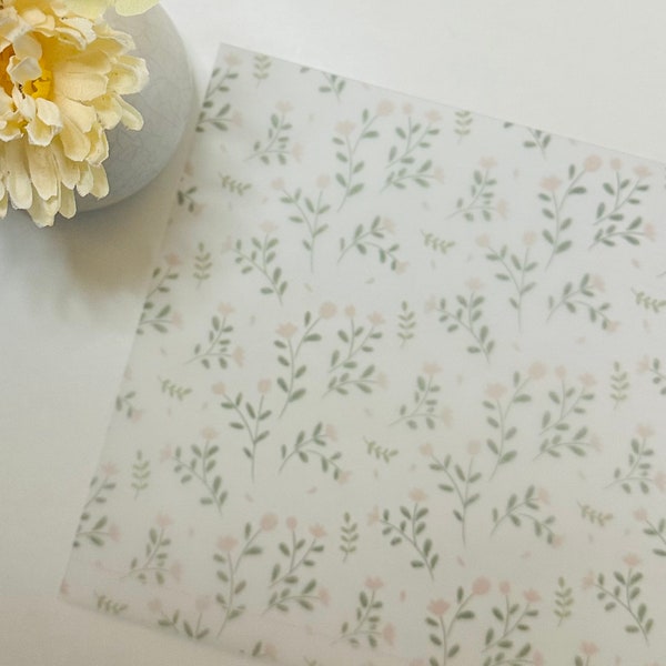 Floral Vellum Paper Etsy