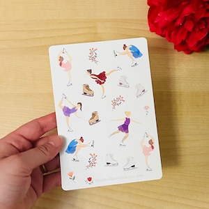 Ice skater sticker, skater sticker for journal sticker set , bullet journal sticker, figure skating, ice skates sticker, gift for ice skater