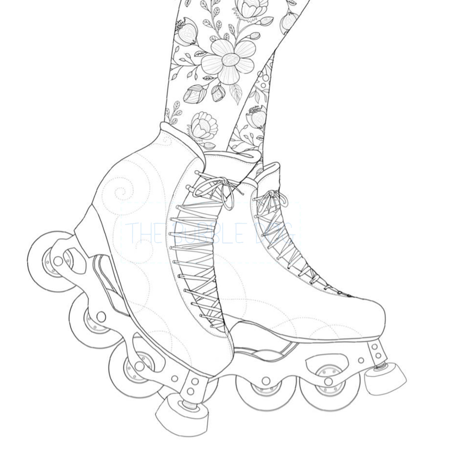 Roller Skate Coloring Page Sketch Coloring Page