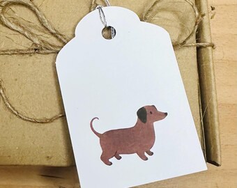 Dachshunds Gift Tags pack, party gift tags for Christmas, dachshund, Christmas decor, card greeting dachshund,  pack of holiday gift tag