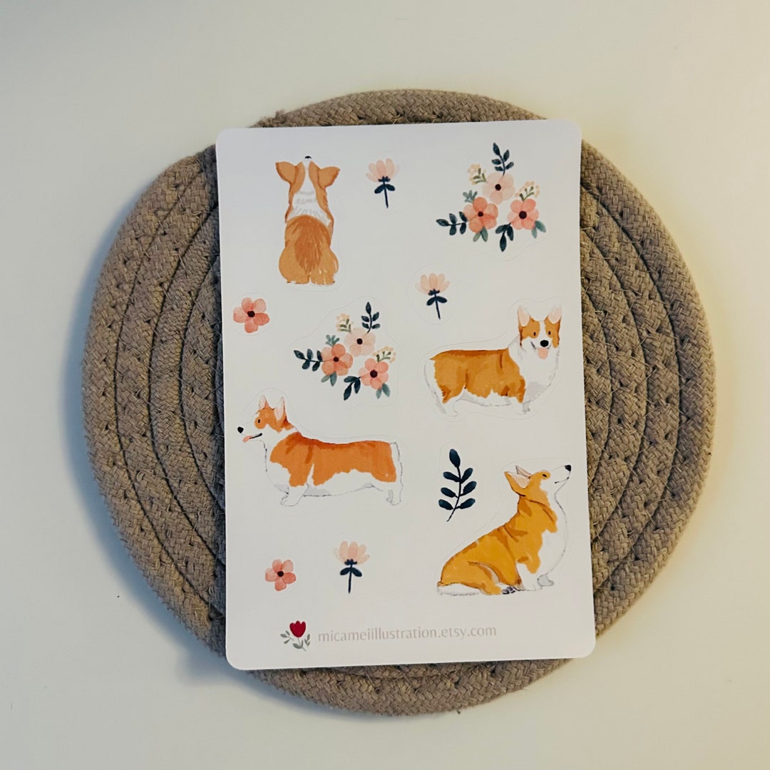 Labratory Corgi Sticker Corgi Sticker, Dog Sticker for Journal Sticker Set Corgi, Bullet ...