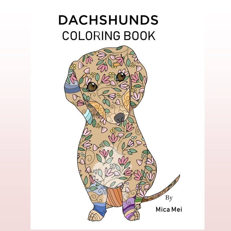 Dachshunds Coloring Book Artwork Printable Instant Digital | Etsy