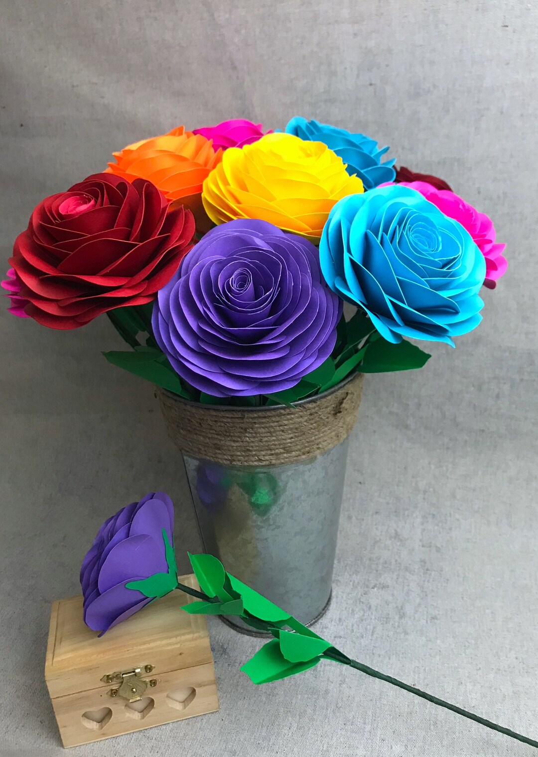 13 Paper Flowers / Unicorn Flowers/ Colorful Paper Flowers / Unicorn