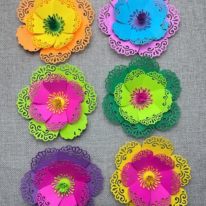 Hibiscus Paper Flowers: Tropical Party Decor, 4.5&quot; Die Cuts (15 pc)