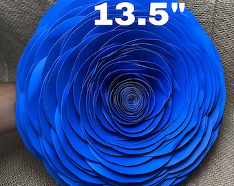 Royal Blue Paper Rose: Set of 3, 13.5" Party Decorations
