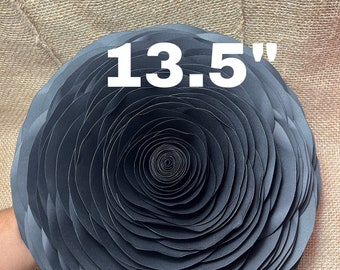Black Paper Rose: 13.5" Party Decoration, Set of 3