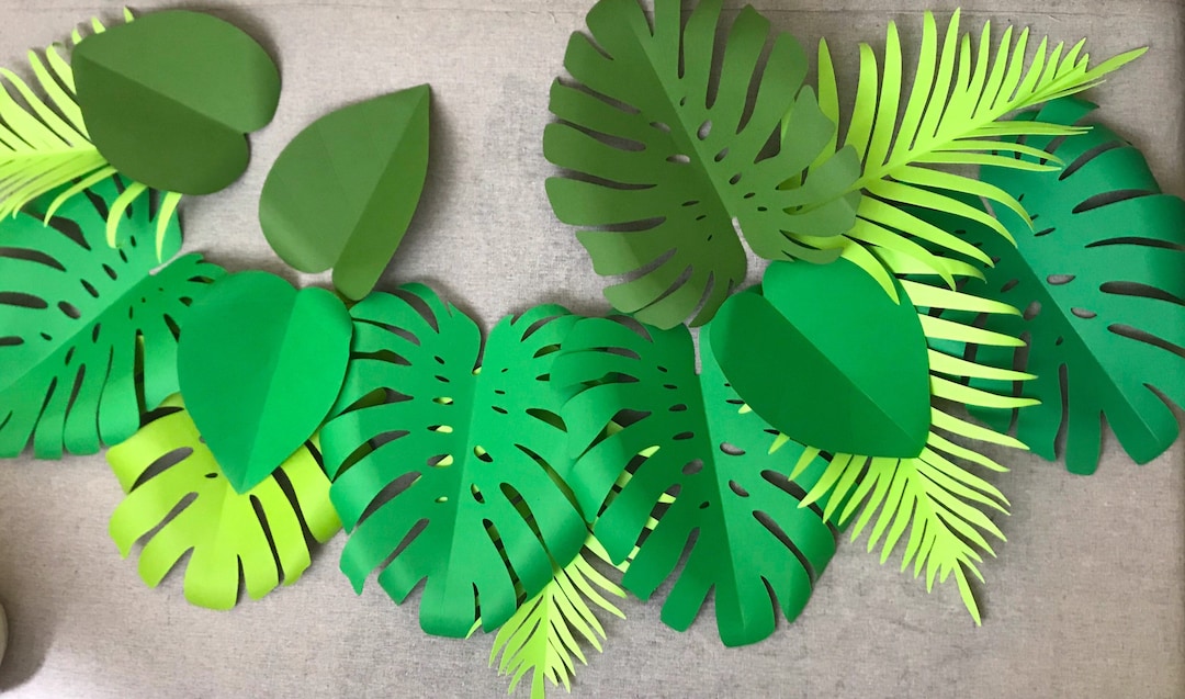 Tropical Paper Leaves, Green Leaves, Large Leaves, Paper Flower