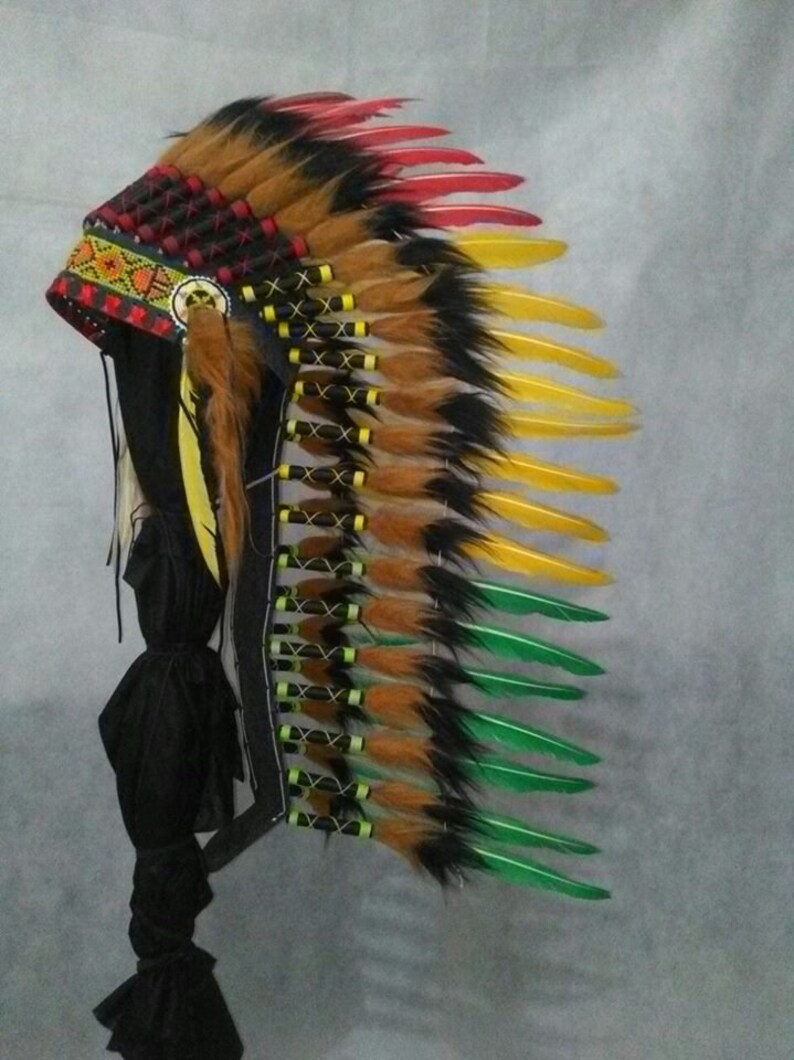 Indian Headdress Replica Feather Headpiece Native American Etsy Sweden