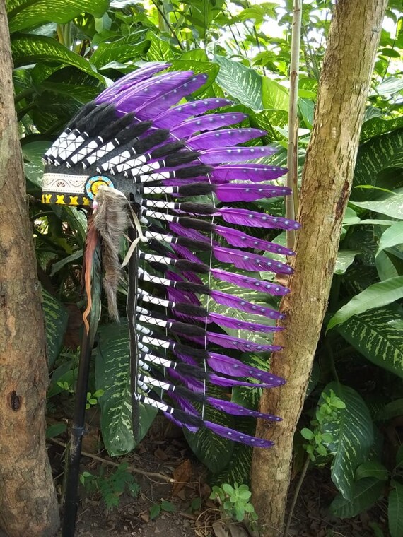 Purple Indian Headdress Replica, Native American Warbonnet  display picture 1