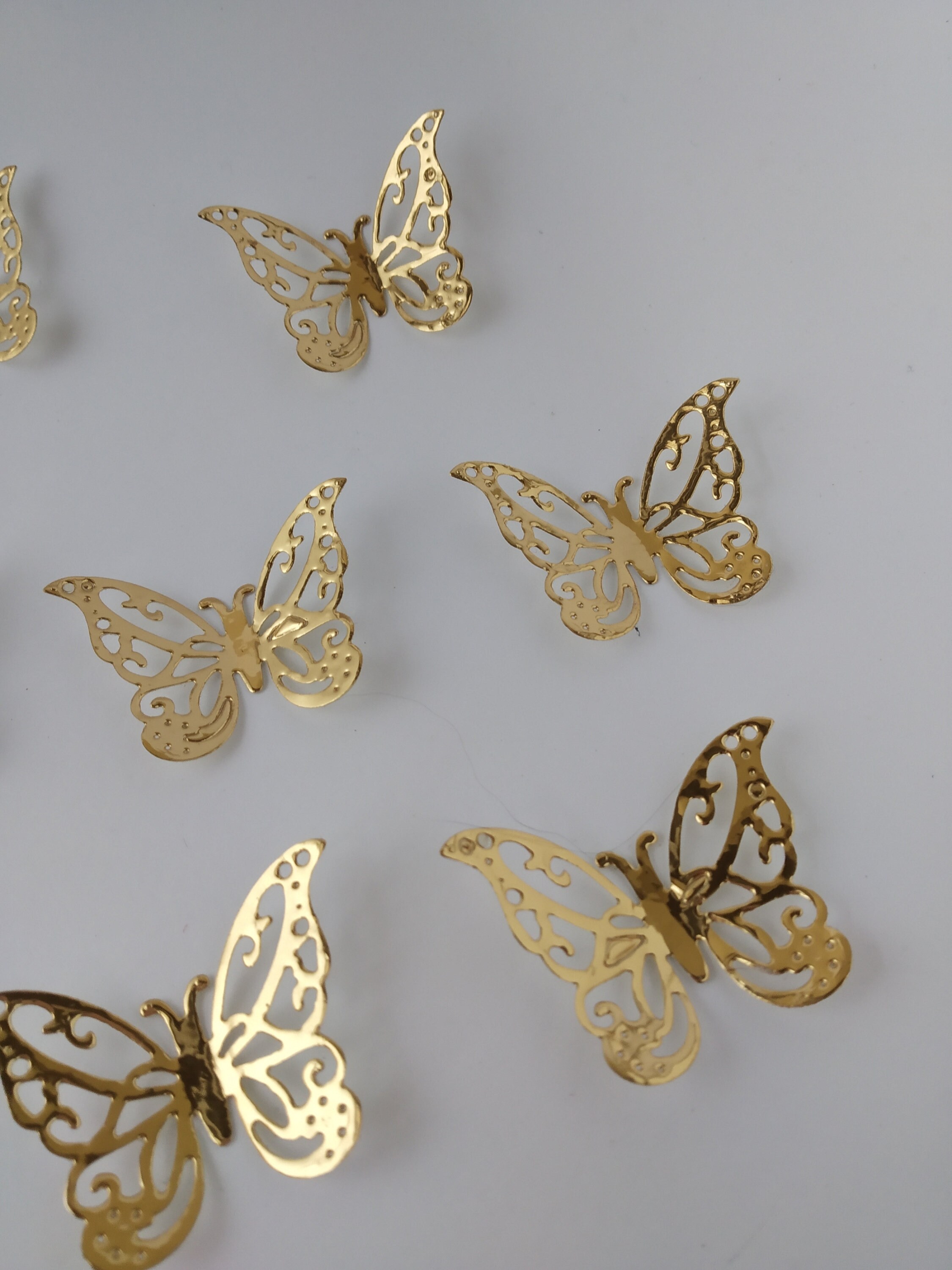 15 Gold Paper Butterflies, Die Cuts Butterflies,wedding Decorations ...