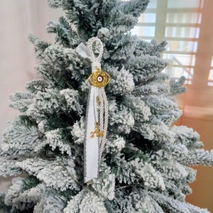 EVIL EYE GOURI Weihnachten Neujahr Hängende Ornament Christbaumkugel Schmuckstück griechischen Glück Schutzamulett Weißgold Nazar Auge Bild 6