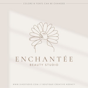 Logo con donna, Logo di bellezza, Logo con donna e fiore, Logo silhouette, Logo aziendale, Logo centro estetico, Logo estetista, Logo design