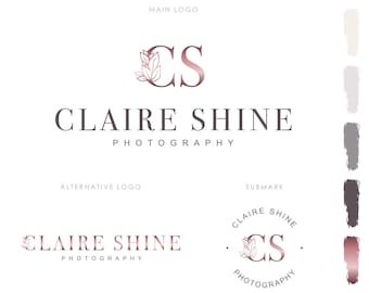 Photography logo, Floral logo, Branding package, Branding kit, Logo template, Botanical logo, Business logo design, Elegant logo design