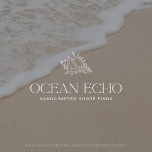 Minimalist Shell Logo Design, Ocean & Coastal Branding, Handmade Jewelry Logo, Luxury Boutique Visual Identity – Sias Studio