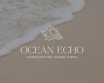 Minimalistisches Muschel-Logo, Branding für Meer und Ozean, Logo für handgefertigten Schmuck, Visuelle Identität für Luxusboutiquen – Sias Studio
