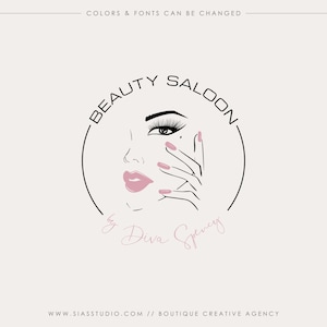 Logo design di bellezza, Logo nail art, Logo per salone di bellezza, Logo con volto di donna, Logo boutique, Logo trucco permanente, Brand