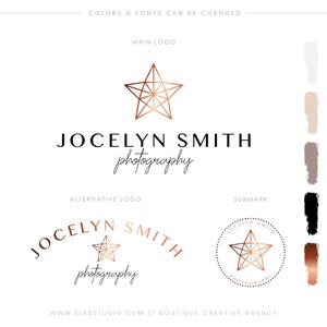 Pacchetto di logo design, Logo stile calligrafico, Logo design femminile, Logo professionale moderno, Logo elegante oro, Logo design Jocelyn