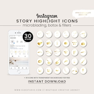 30 Instagram Story Highlight Icons, Microblading Highlights, Beauty Highlights, Botox Highlight Icons and Fillers, Instagram Highlight Care