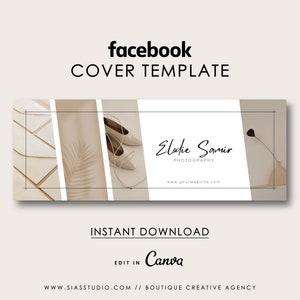Modello di copertina di Facebook per Canva, Copertina Facebook personalizzabile, Copertina Facebook per fotografi, Modello Canva Facebook