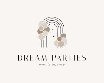 Elegant Logo, Business Logo, Events logo, Modern and minimal logo, Professional logo, Balloons logo, Logo with bow, Logo special events