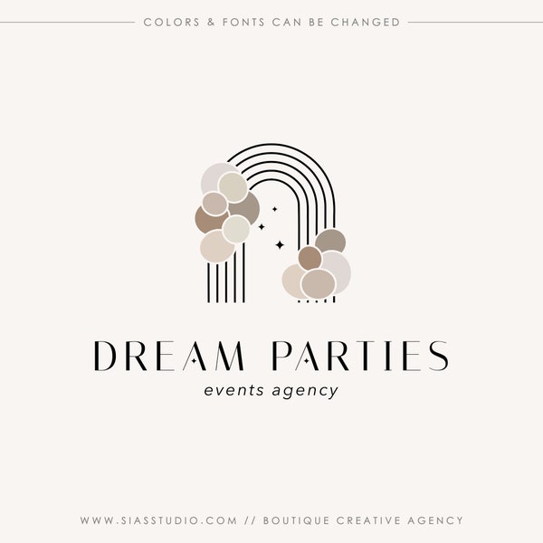 Elegant Logo, Business Logo, Events logo, Modern and minimal logo, Professional logo, Balloons logo, Logo with bow, Logo special events