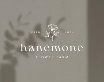 Elegant Flower Logo, Flower Farm Logo, Botanical Logo, Boutique Florist Logo, Refined Minimal Logo, Boutique Logo - Sias Studio