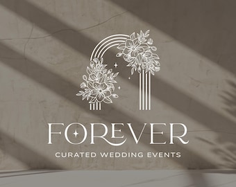 Forever: Semi-custom logo for curated wedding events with floral arch - Ready in 24-48h - Luxury Wedding Planner Branding by Sias Studio