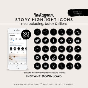 30 Instagram Story Highlight Icons, Microblading Highlights, Beauty Highlights, Botox Highlight Icons and Fillers, Instagram Highlight Care